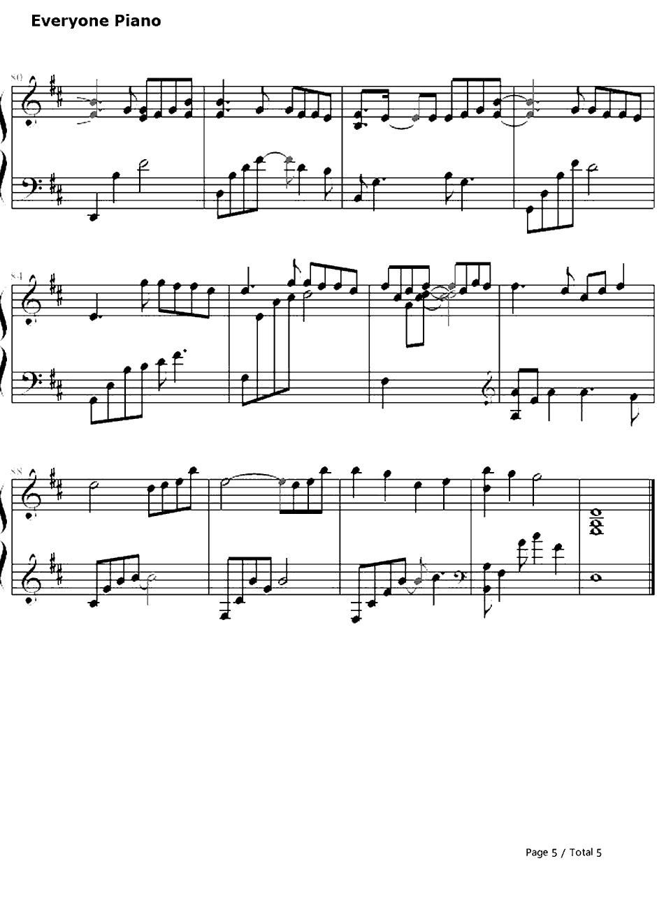 你不在北京钢琴谱-曹轩宾5