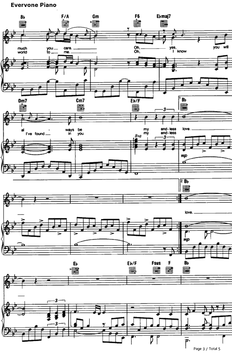 Endless Love钢琴谱-LionelRichie&DianaRoss-EndlessLove（无尽的爱）主题曲3