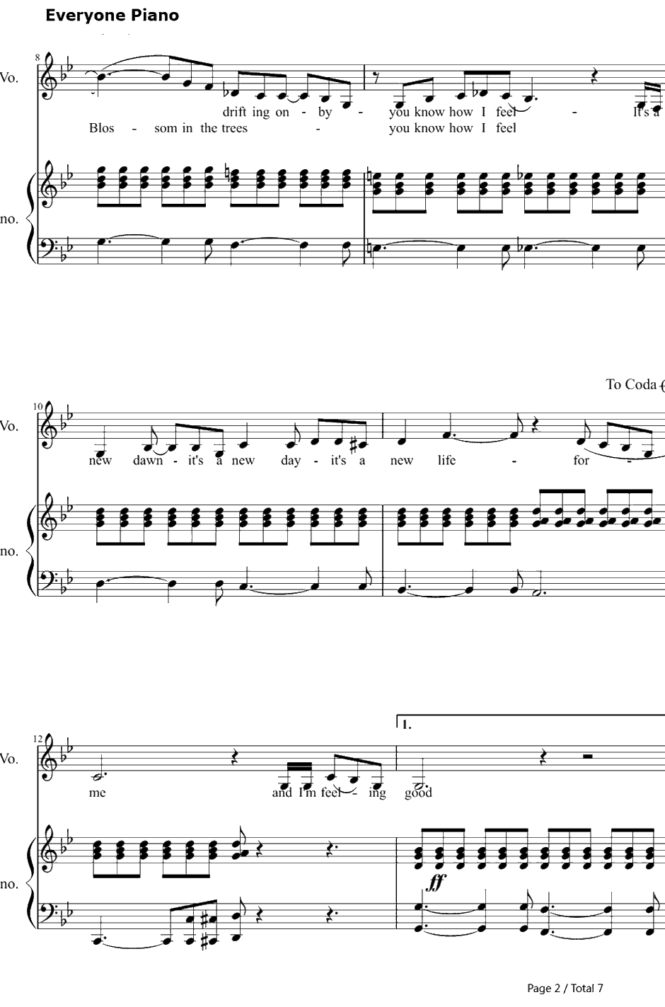 Feeling Good钢琴谱-MichaelBublé2