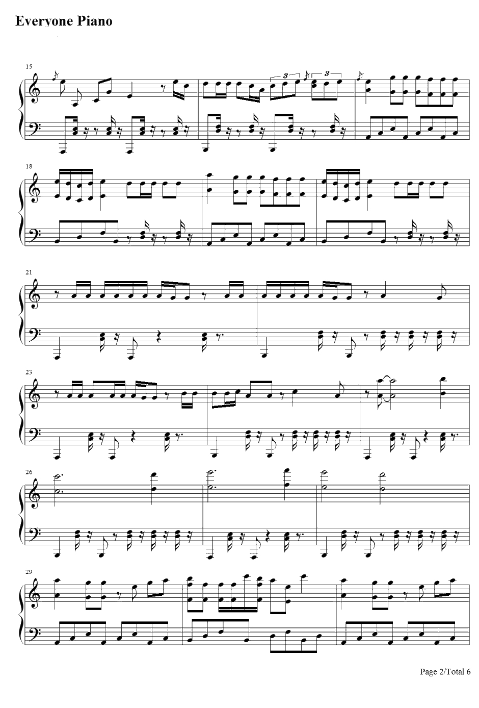 Na Na钢琴谱-TreySongz2