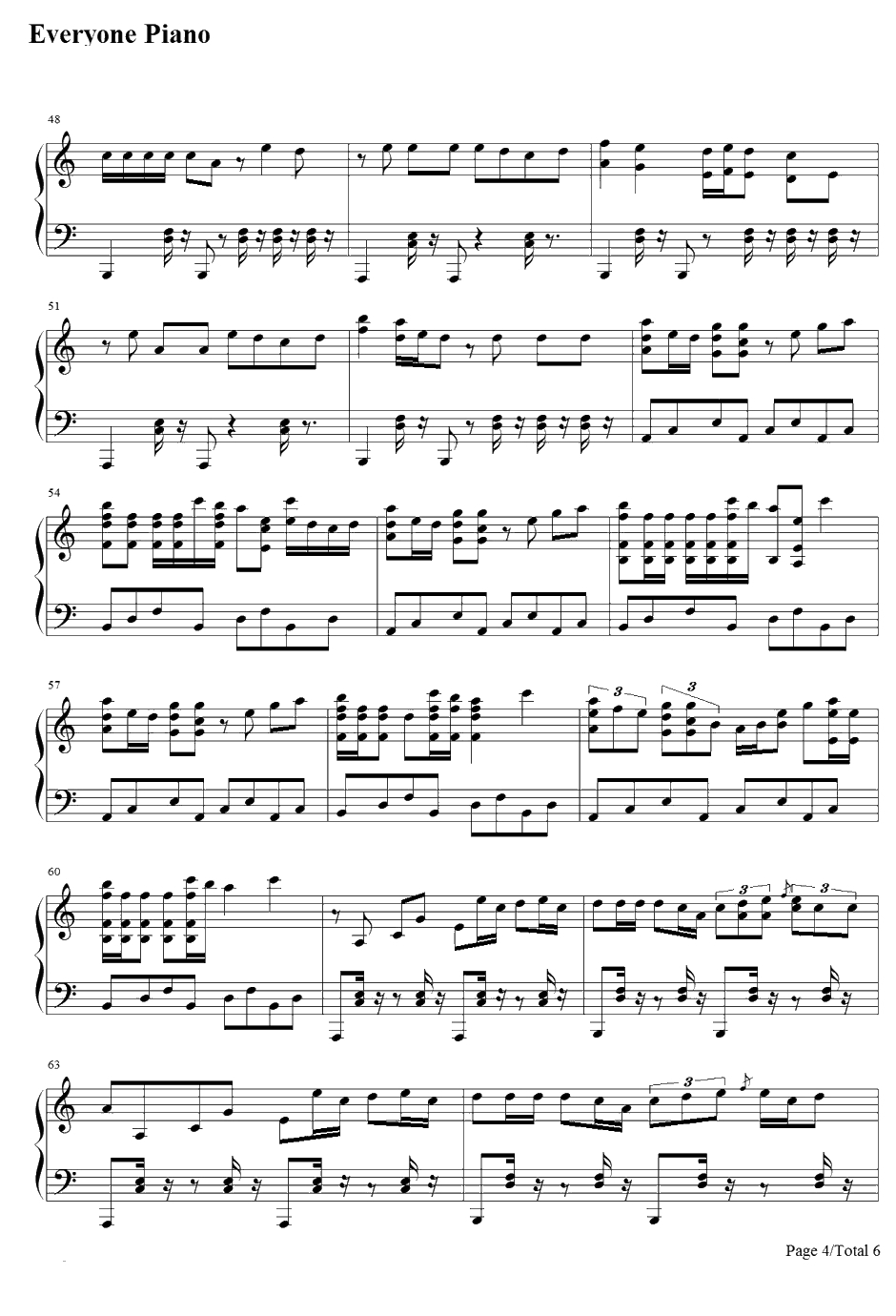 Na Na钢琴谱-TreySongz4