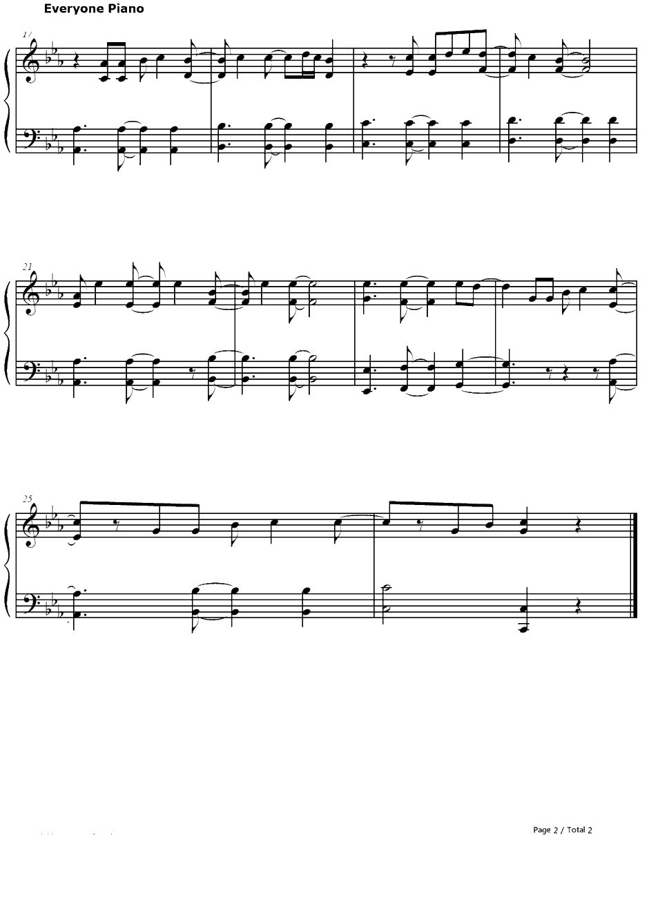 Pokemon主题曲钢琴谱-Pokemon主题曲2