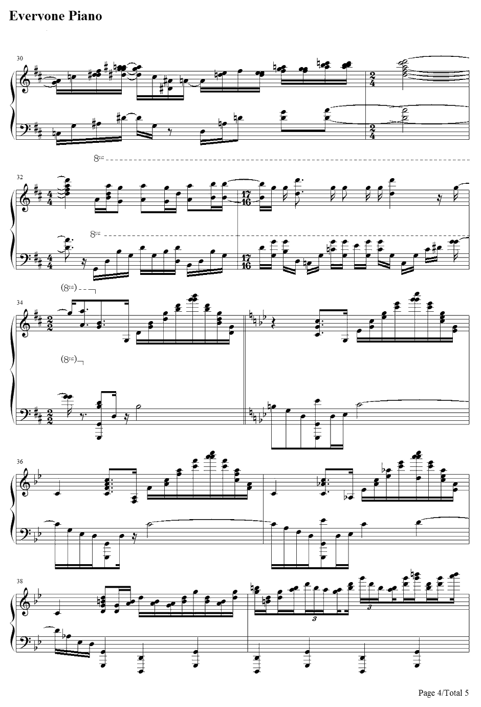 空とキミのメッセージ钢琴谱-ChouCho-翠星之加尔刚蒂亚ED4