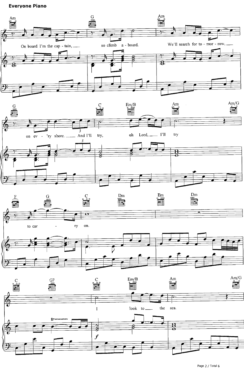 Come Sail Away钢琴谱-Styx2