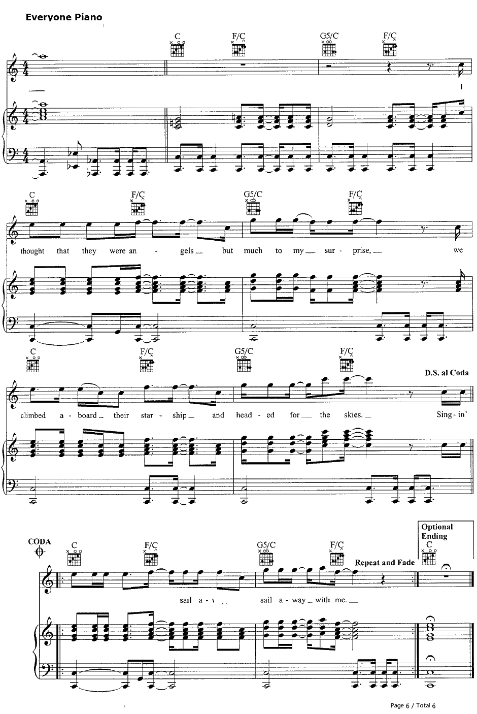 Come Sail Away钢琴谱-Styx6