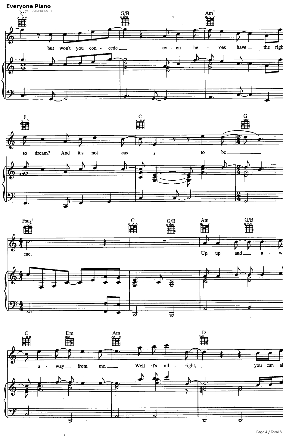 Superman (It’sNotEasy)钢琴谱-FiveForFighting4