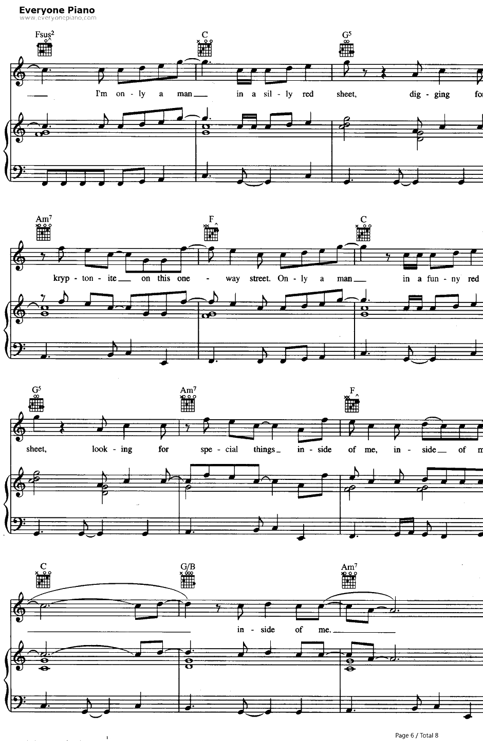 Superman (It’sNotEasy)钢琴谱-FiveForFighting6