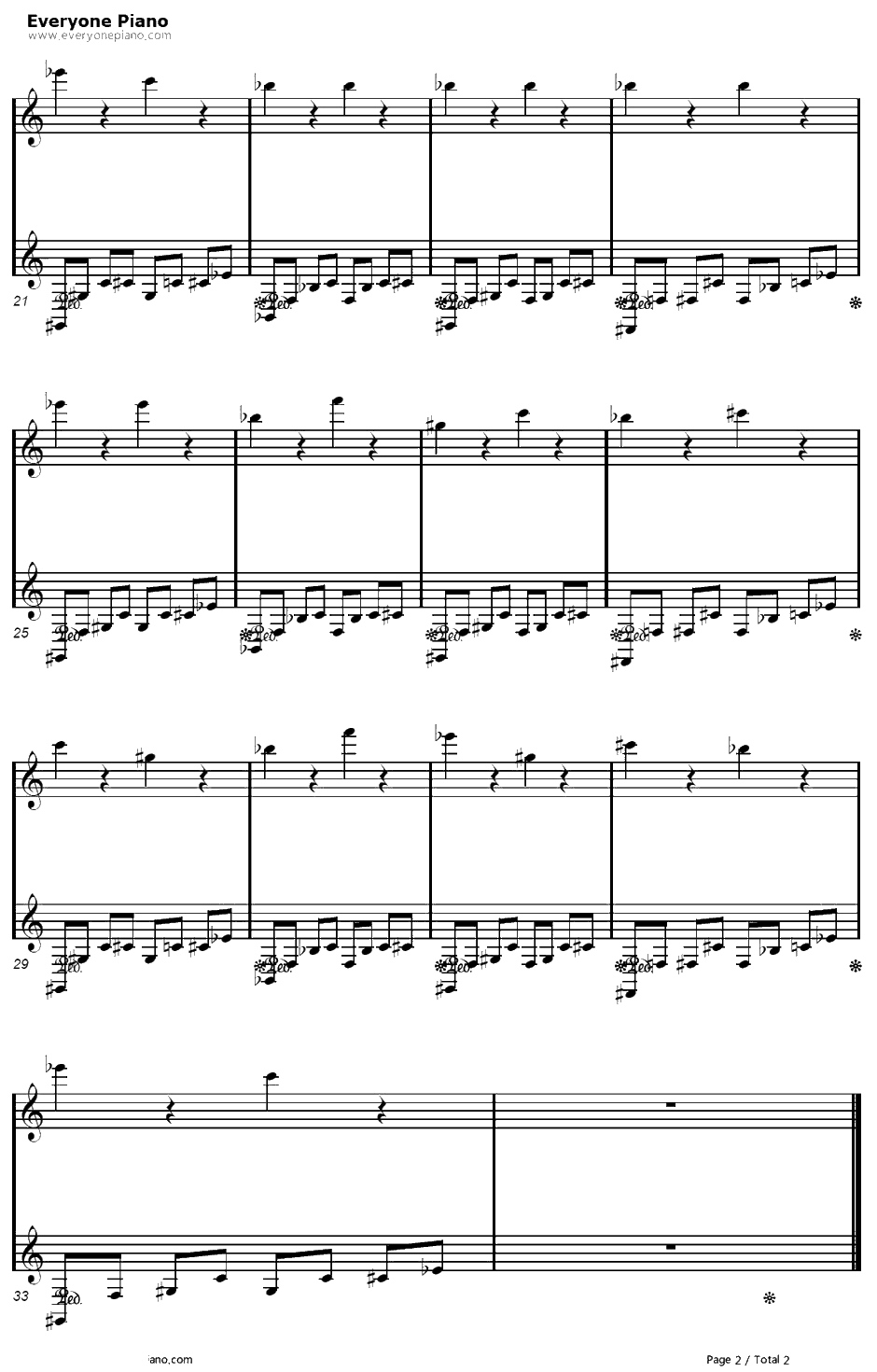 冷光钢琴谱-Music゛◆伤逝ゝ2