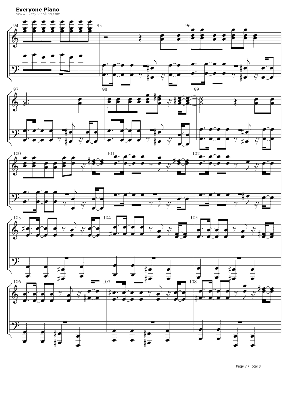 Don't You Worry Child钢琴谱-SwedishHouseMafia7