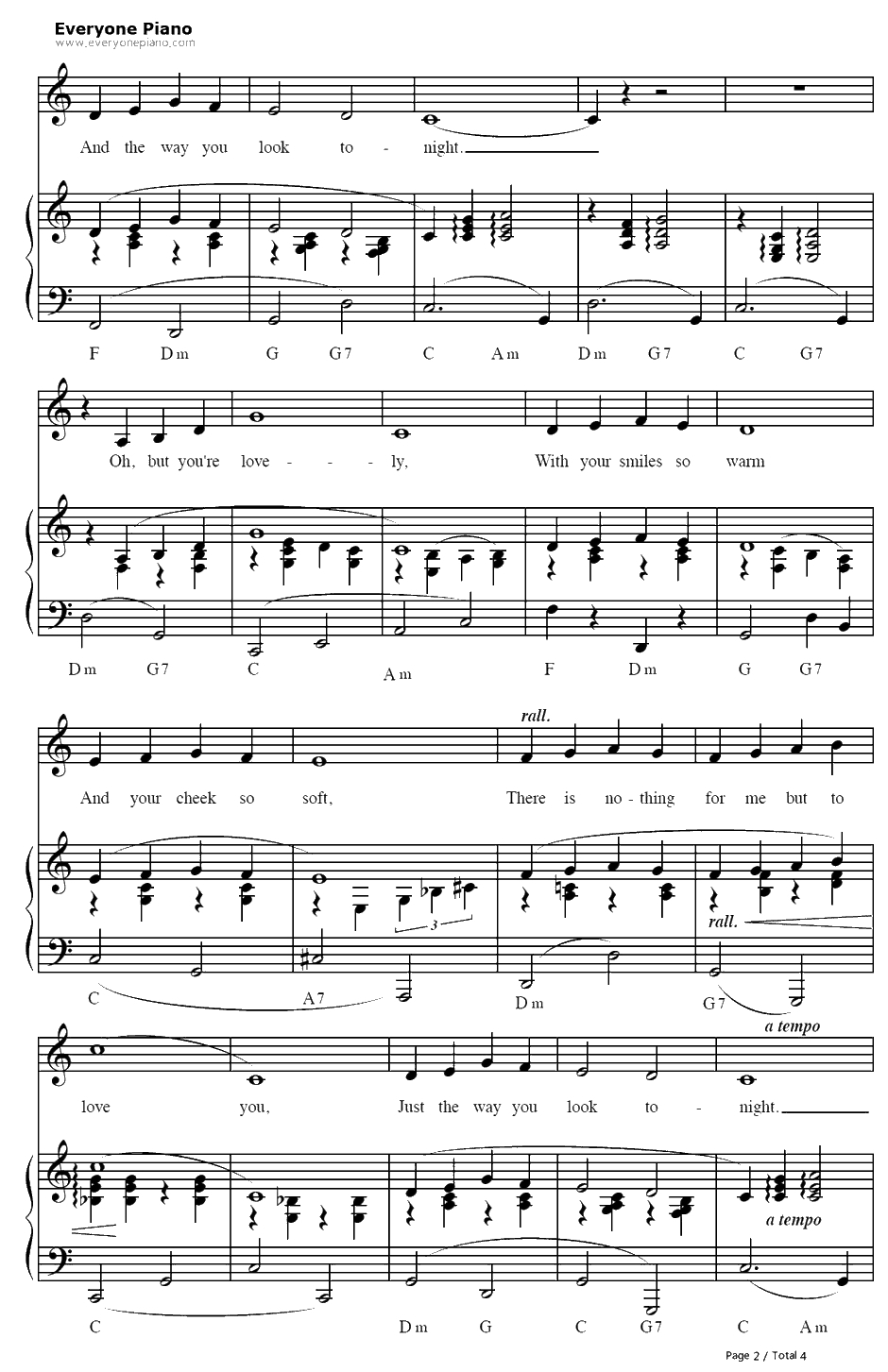 The Way You Look Tonight钢琴谱-JeromeKern-欢乐时光OST2
