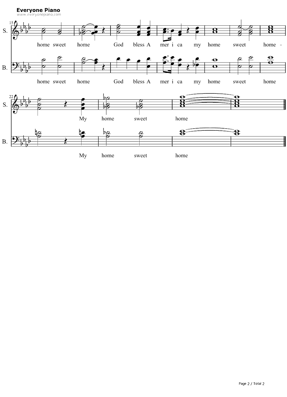 God Bless America钢琴谱-LeAnnRimes-简单版2