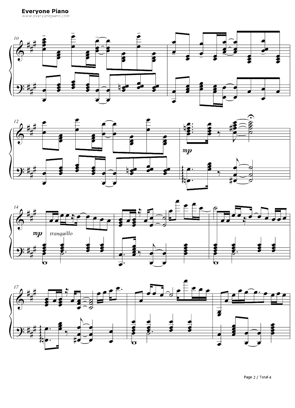 ココロノカラ钢琴谱-Team.ねこかん(猫)featuring.天乙准花-心灵链环ED12