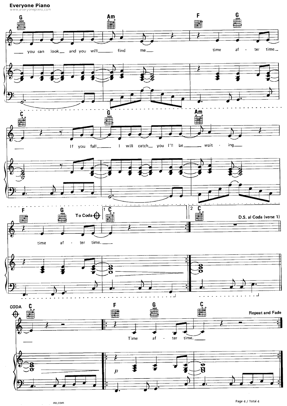 Time After Time钢琴谱-CyndiLauper4