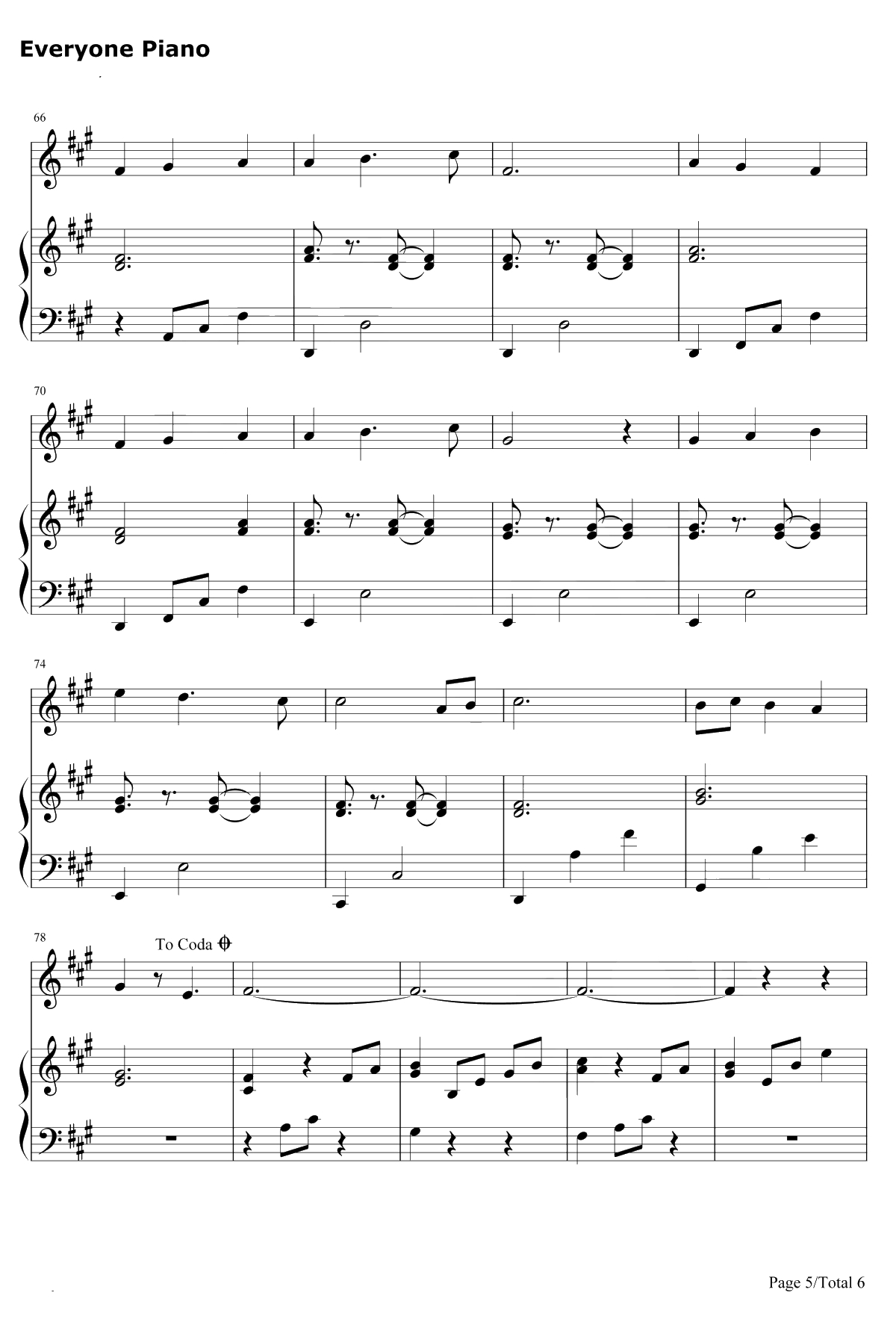 Gloria钢琴谱-Kalafina5