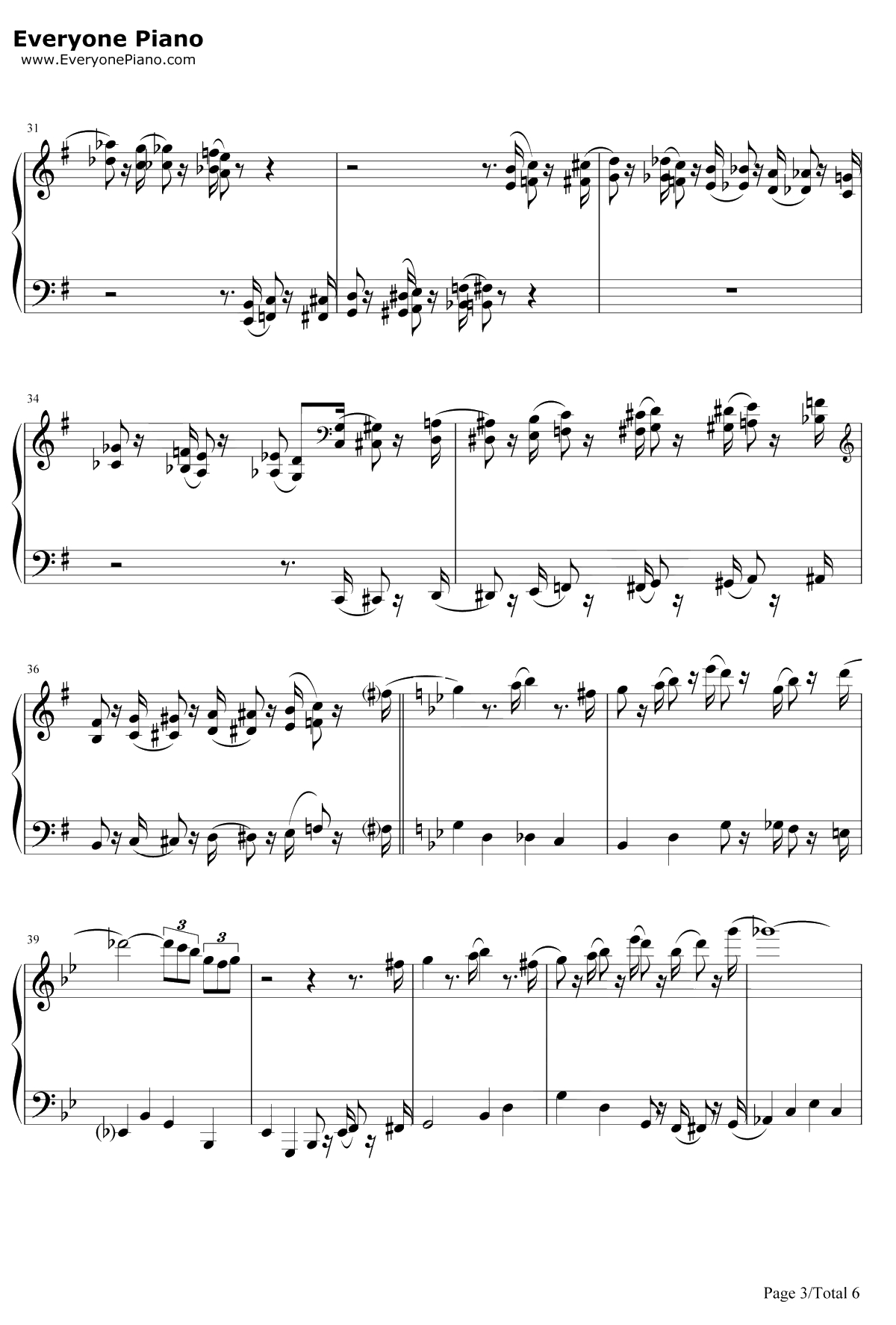 The Pink Panther Theme钢琴谱-HenryMancini-粉红豹主题曲3