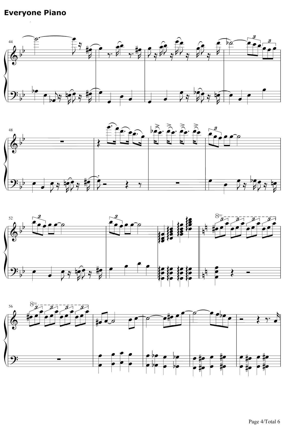 The Pink Panther Theme钢琴谱-HenryMancini-粉红豹主题曲4