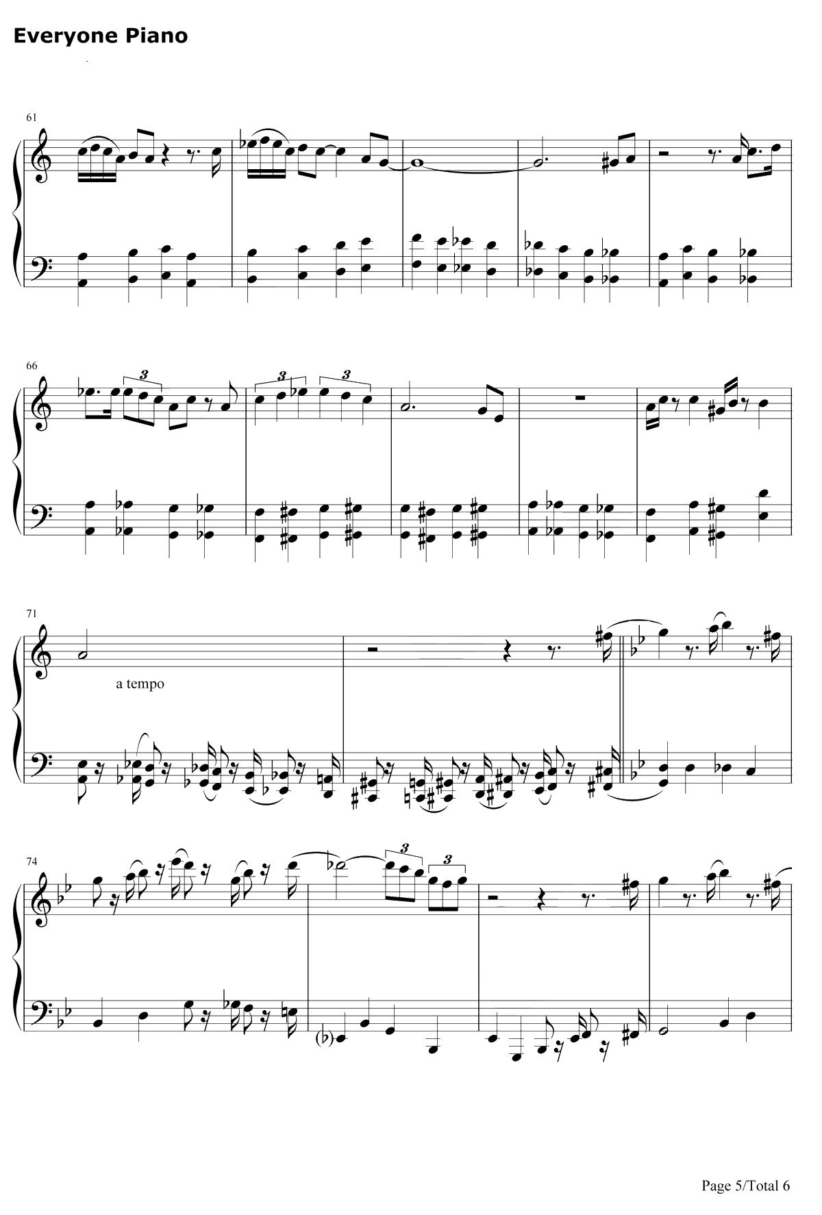 The Pink Panther Theme钢琴谱-HenryMancini-粉红豹主题曲5