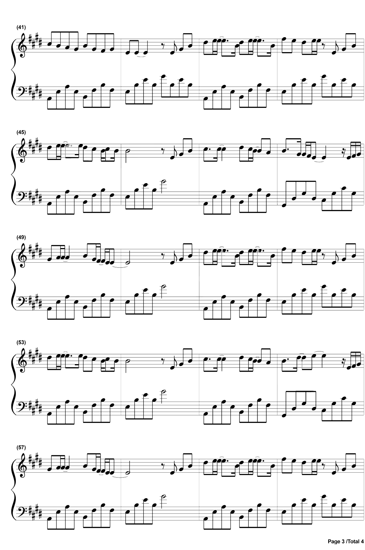 请先说你好钢琴谱-贺一航-抖音热歌3