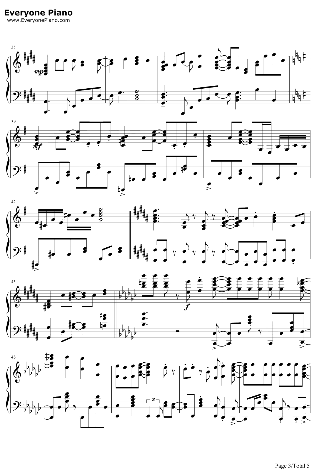 Nameless Story钢琴谱-寺岛拓笃3