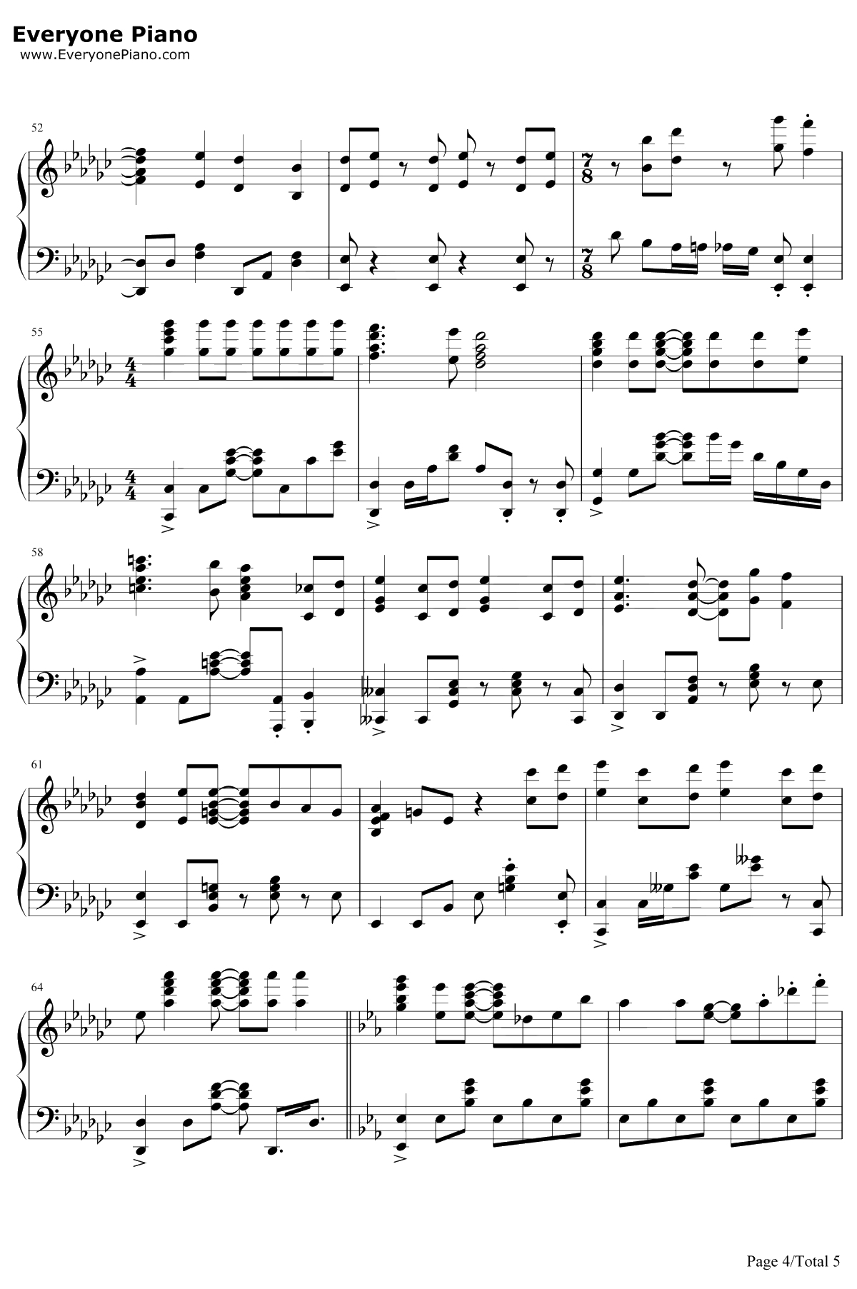 Nameless Story钢琴谱-寺岛拓笃4