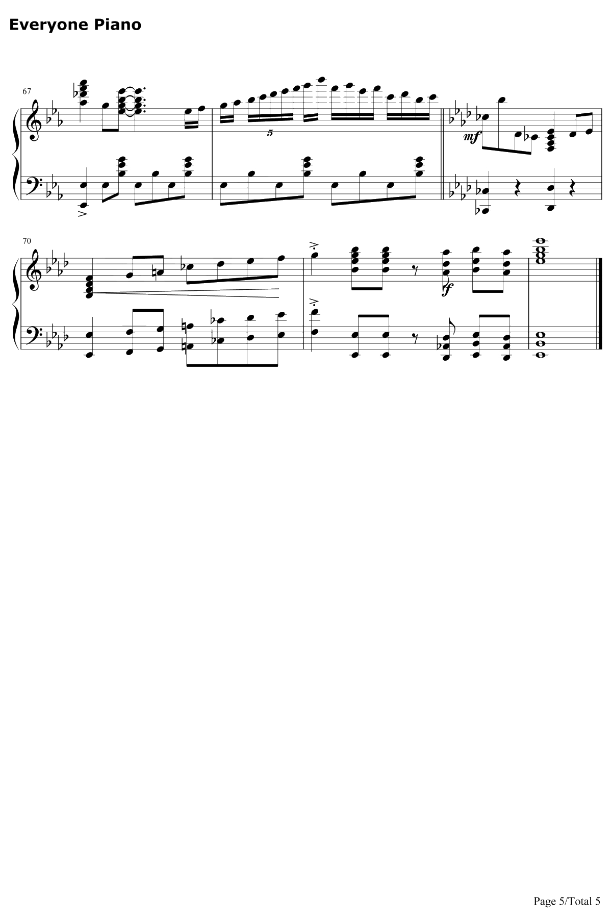 Nameless Story钢琴谱-寺岛拓笃5