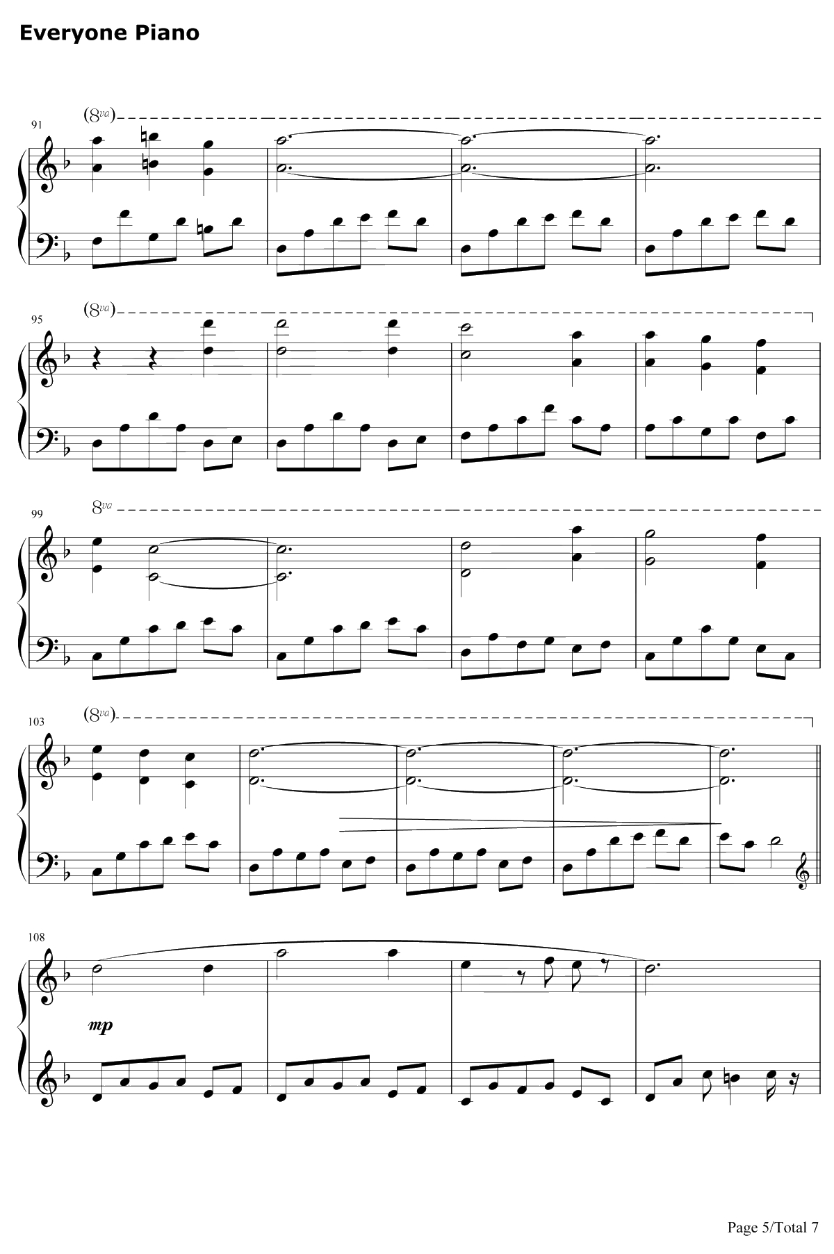 Scarborough Fair钢琴谱-莎拉·布莱曼Sarah Brightman-斯卡布罗集市5