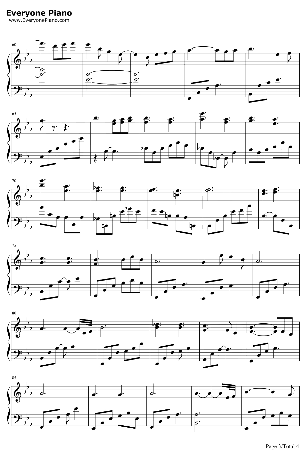 当你老了钢琴谱-莫文蔚-伴奏谱3