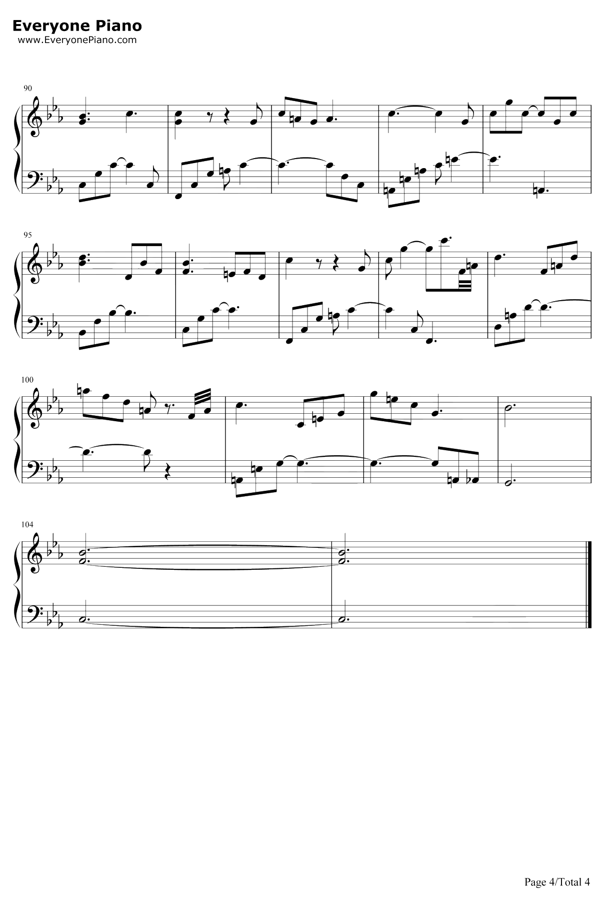 当你老了钢琴谱-莫文蔚-伴奏谱4