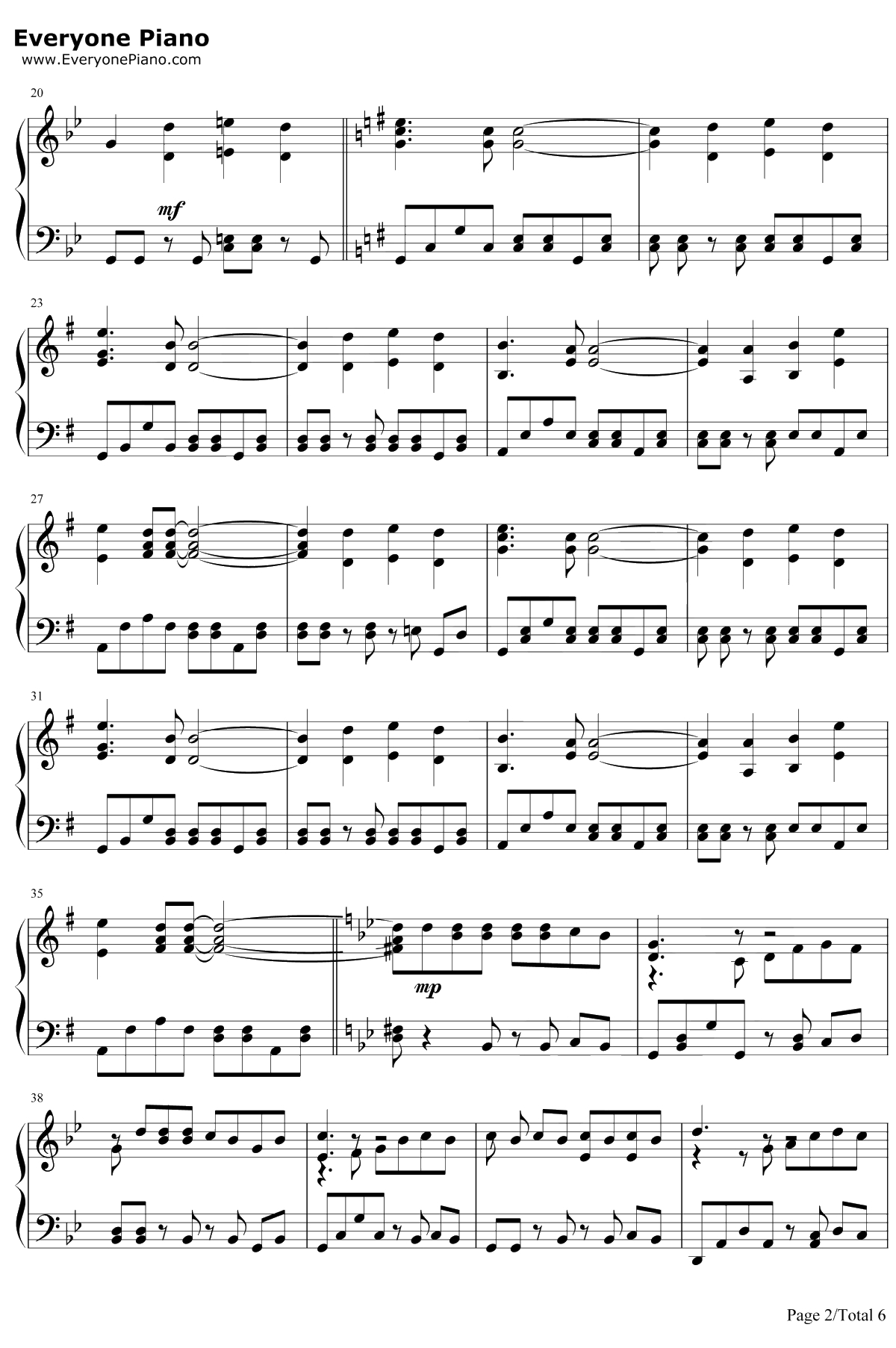 爱之初体验钢琴谱-张震岳2