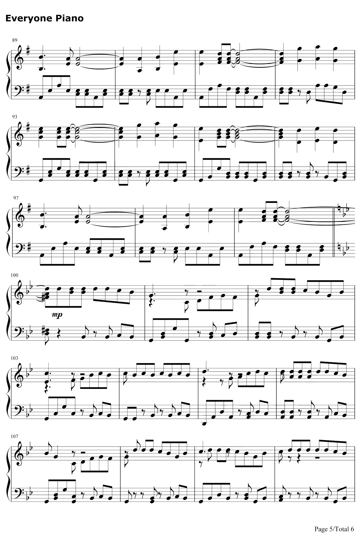 爱之初体验钢琴谱-张震岳5