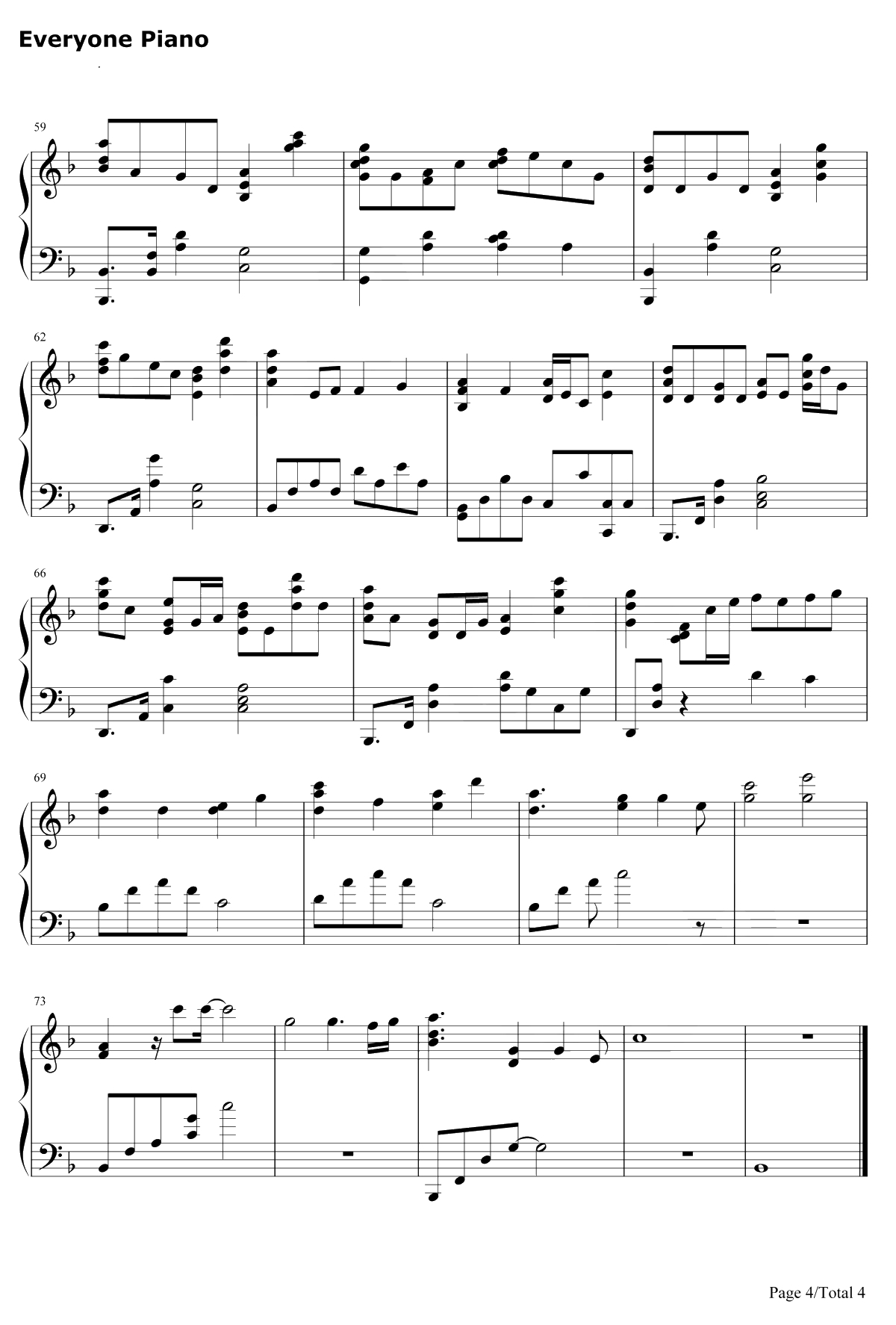 极北の民钢琴谱-浜渦正志-最终幻想Ⅹ插曲4