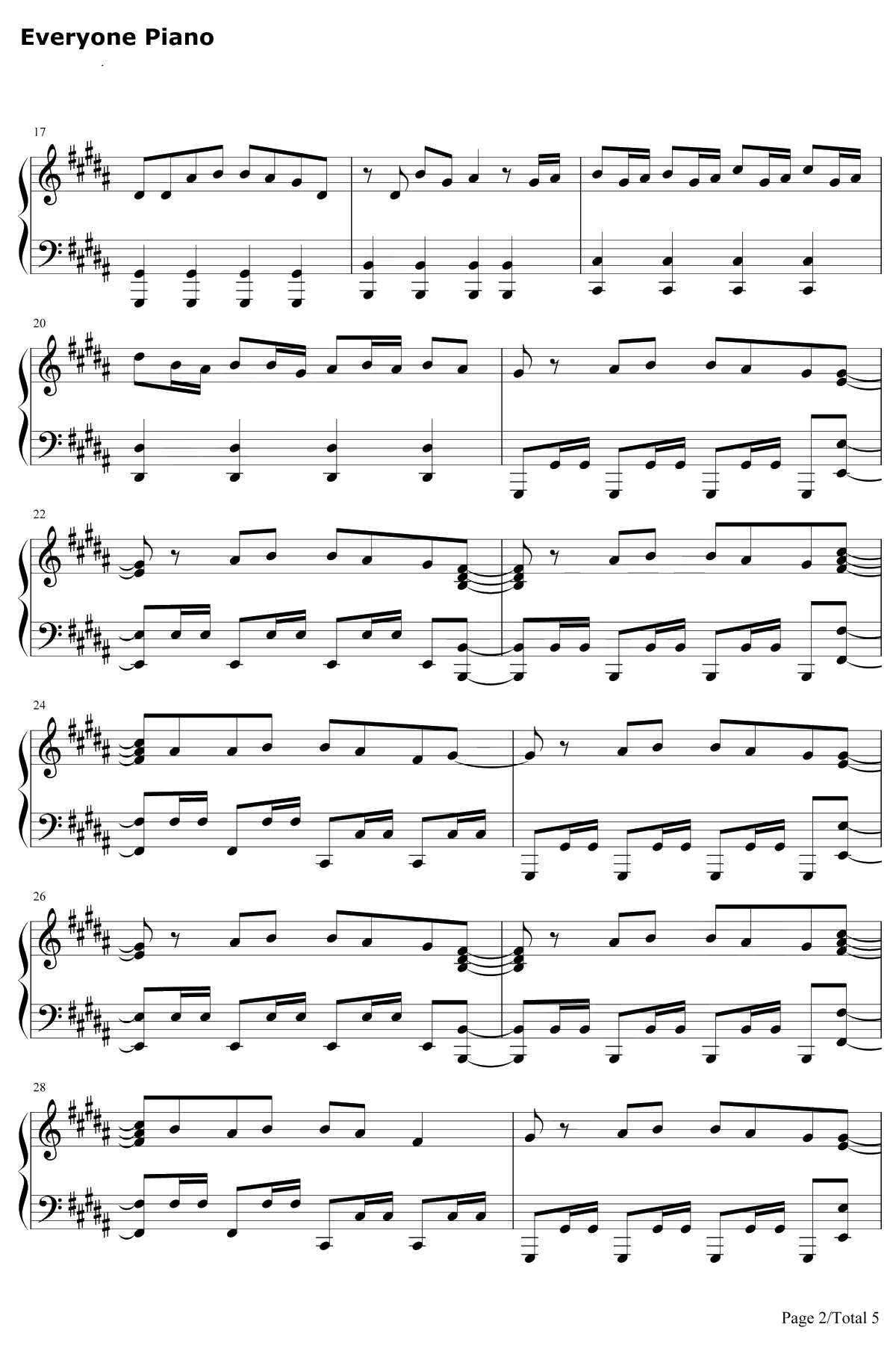 Electroman Adventures钢琴谱-Geometry Dash-几何冲刺BGM2