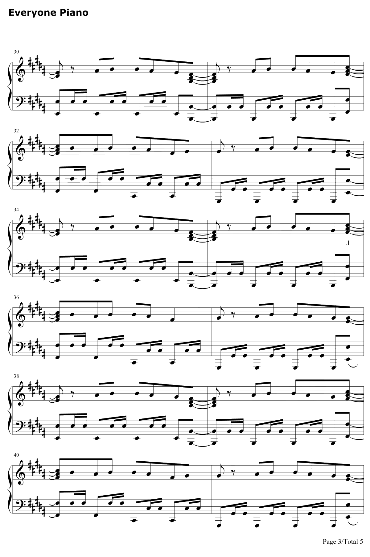 Electroman Adventures钢琴谱-Geometry Dash-几何冲刺BGM3