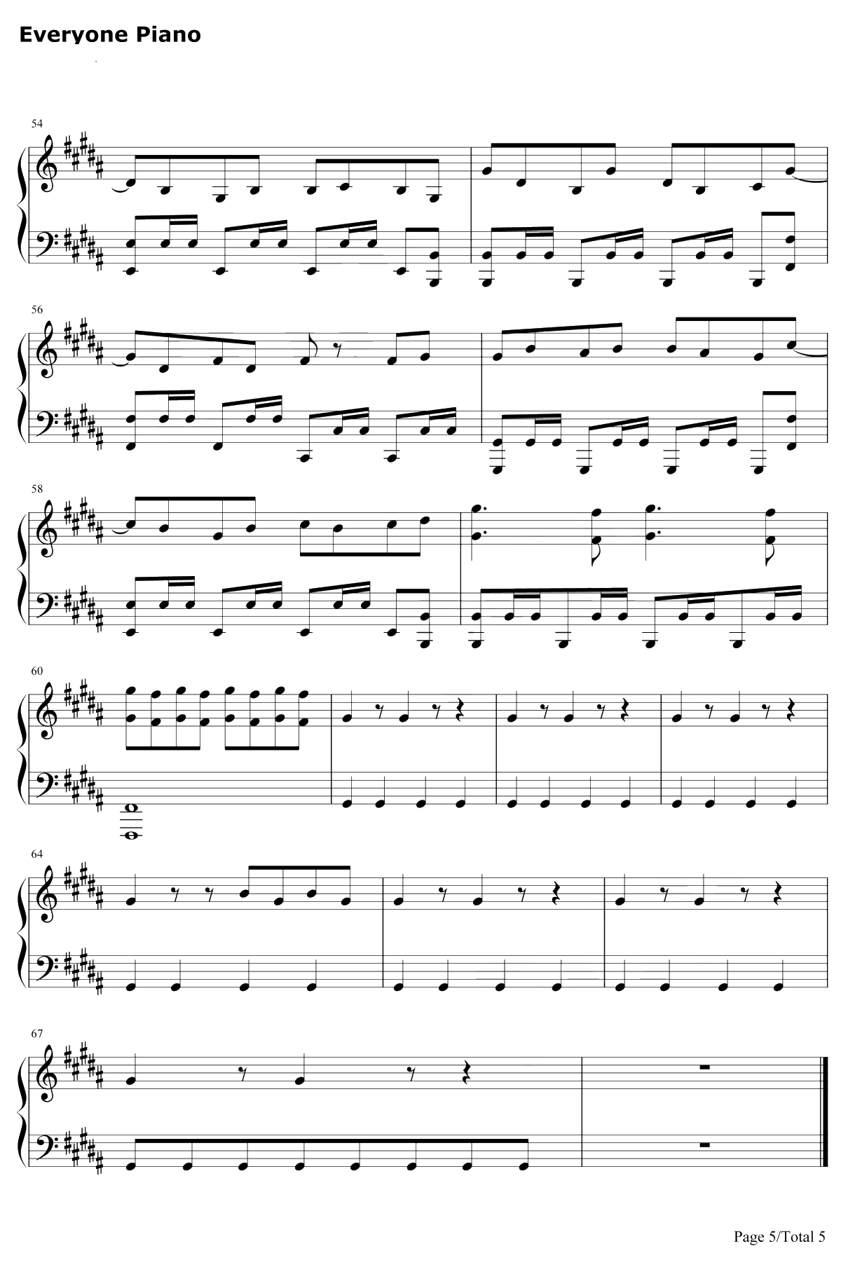 Electroman Adventures钢琴谱-Geometry Dash-几何冲刺BGM5