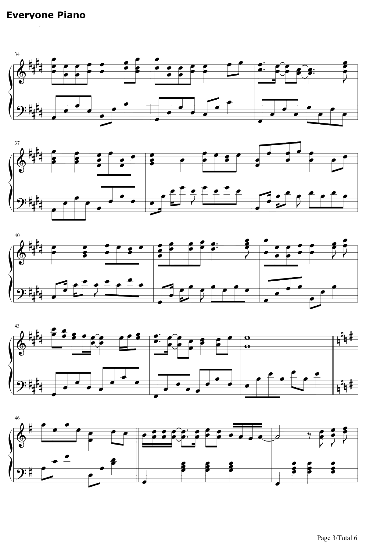 你曾是少年钢琴谱-S.H.E-少年班主题曲3