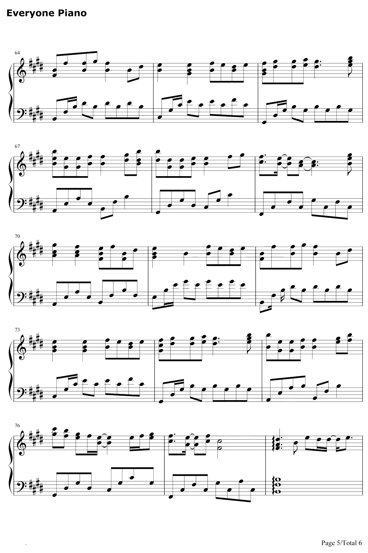 你曾是少年钢琴谱-S.H.E-少年班主题曲5