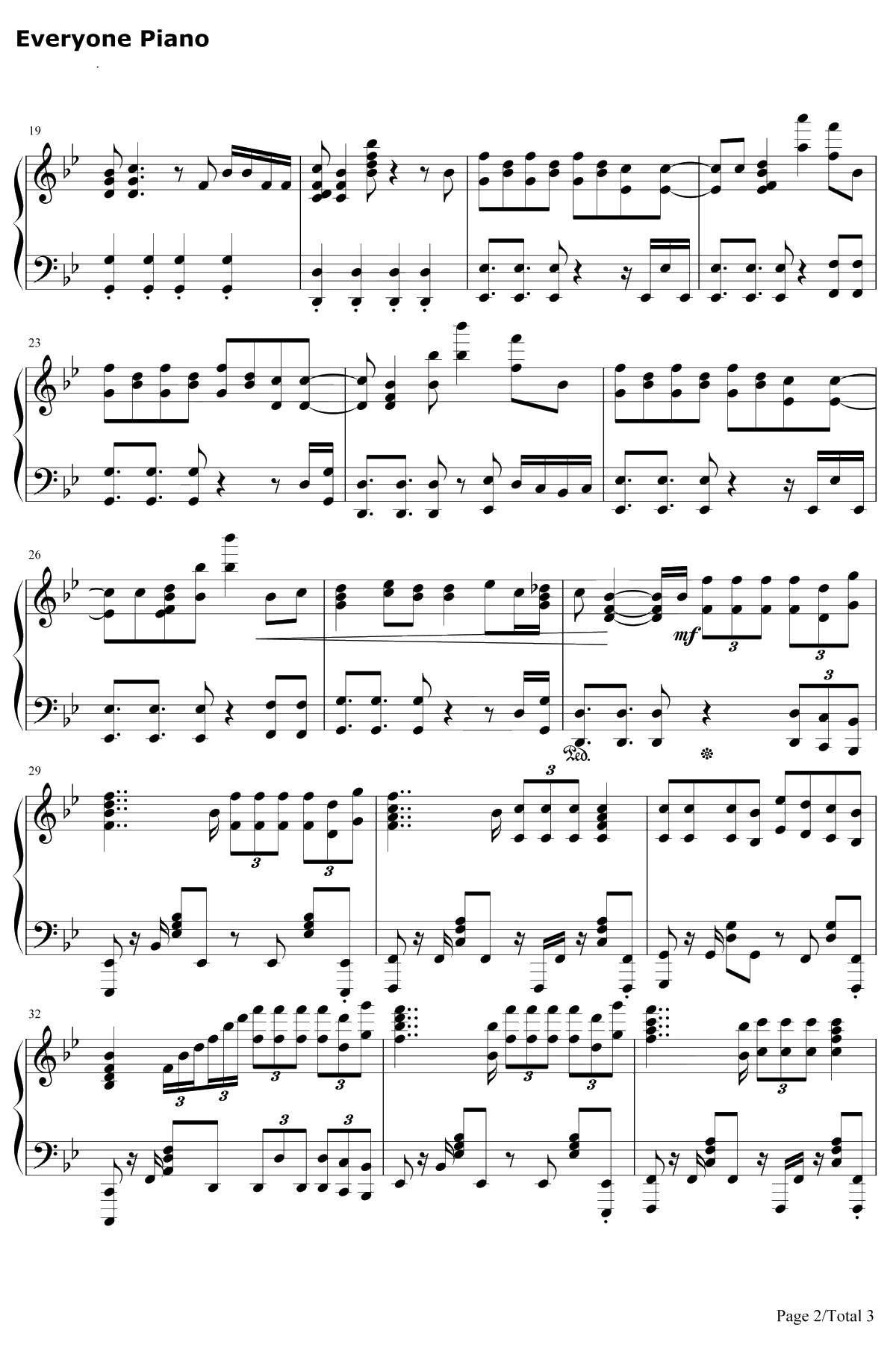 リセット钢琴谱-向井太一-强风吹拂ED2