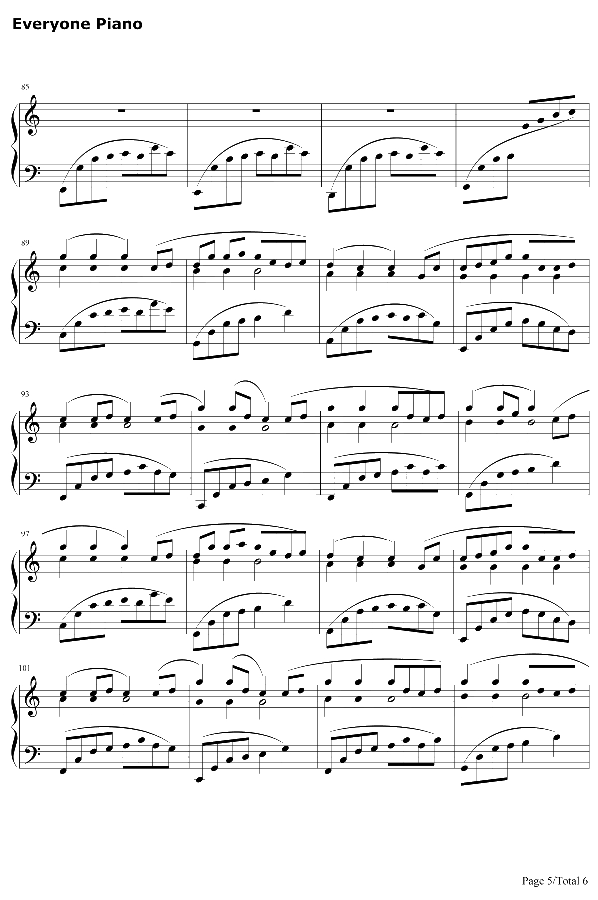 八辈子钢琴谱-乌龟5