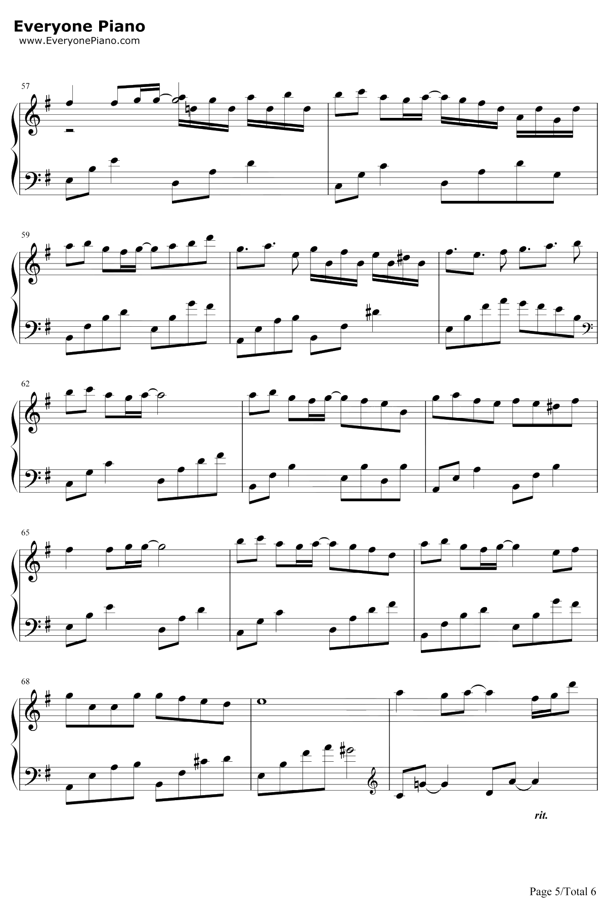 あなたのいない雨 钢琴谱-若槻千夏5