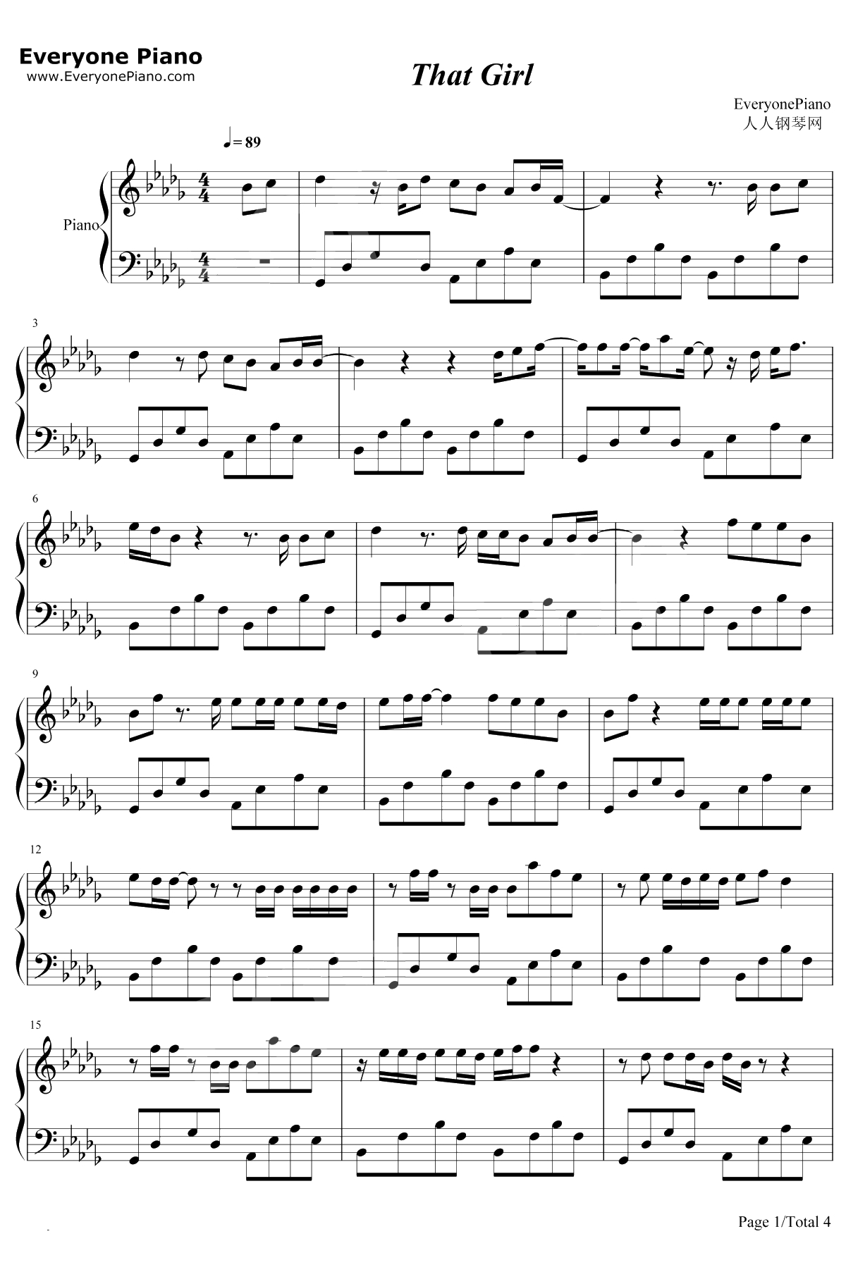 That Girl 钢琴谱-Olly Murs1