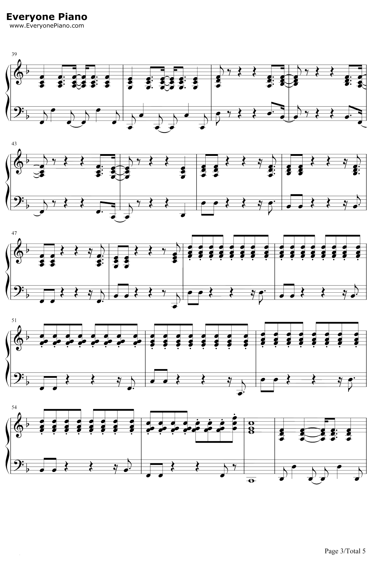 飘向北方钢琴谱-邓紫棋-弹唱版3