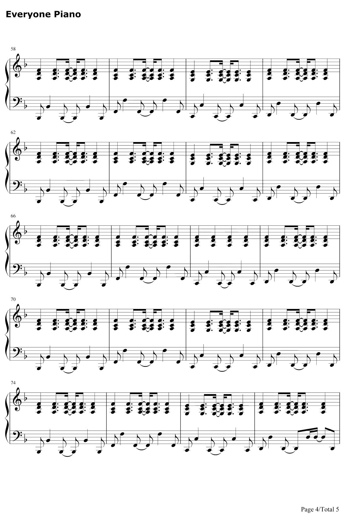 飘向北方钢琴谱-邓紫棋-弹唱版4