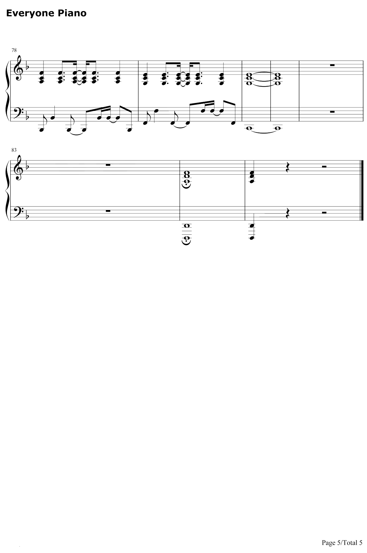 飘向北方钢琴谱-邓紫棋-弹唱版5