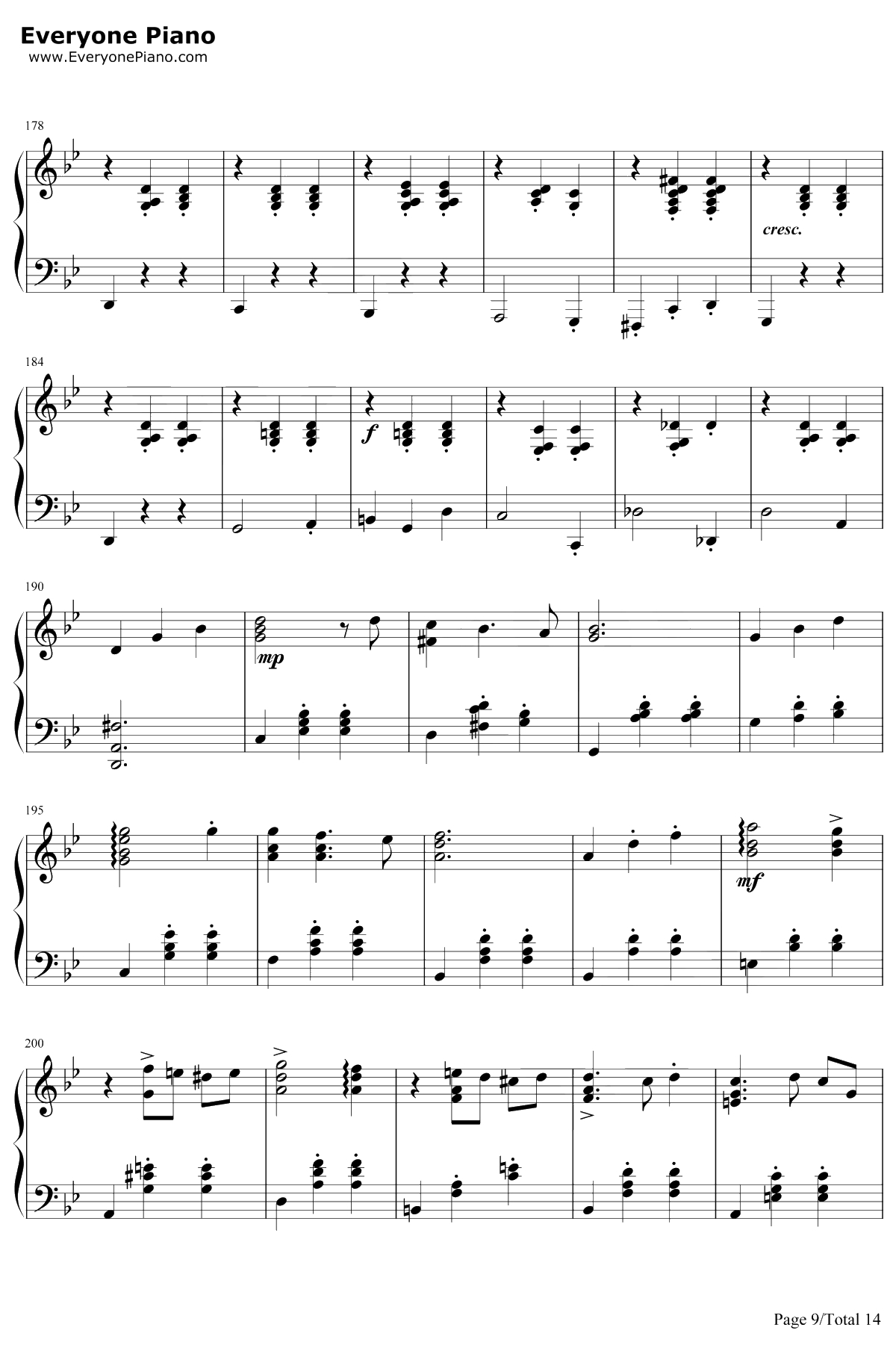 世界の約束钢琴谱-倍赏千惠子-哈尔的移动城堡主题曲9