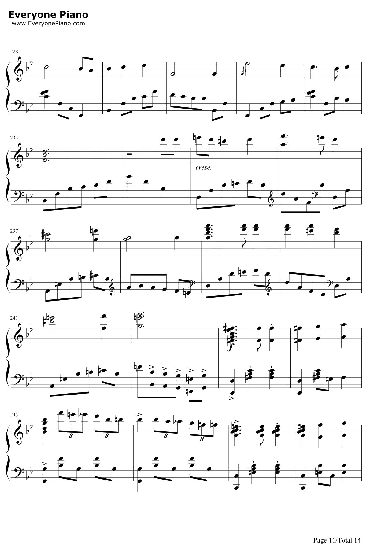 世界の約束钢琴谱-倍赏千惠子-哈尔的移动城堡主题曲11