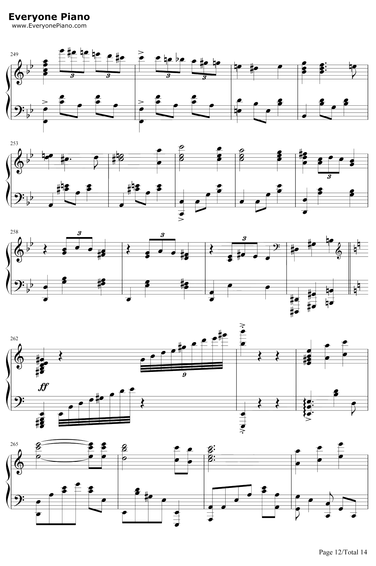 世界の約束钢琴谱-倍赏千惠子-哈尔的移动城堡主题曲12