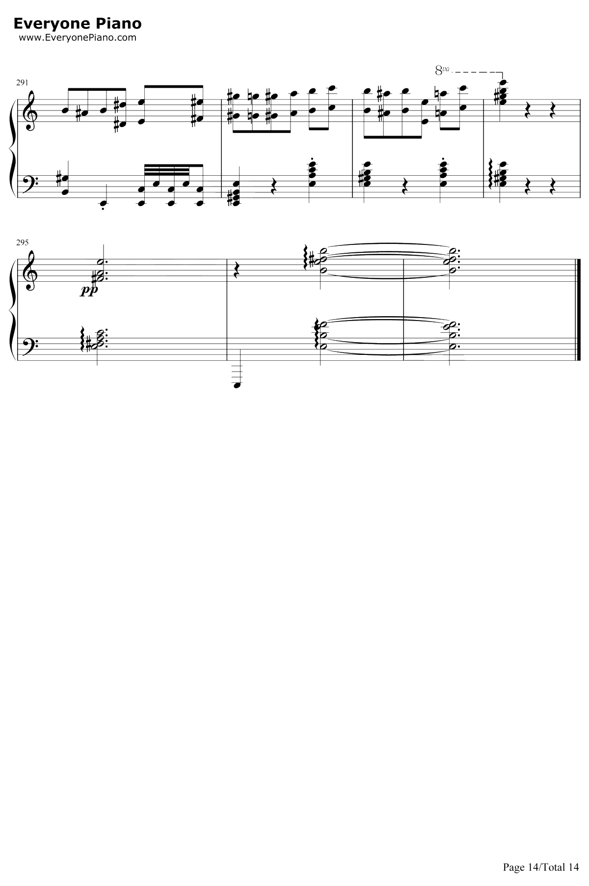 世界の約束钢琴谱-倍赏千惠子-哈尔的移动城堡主题曲14