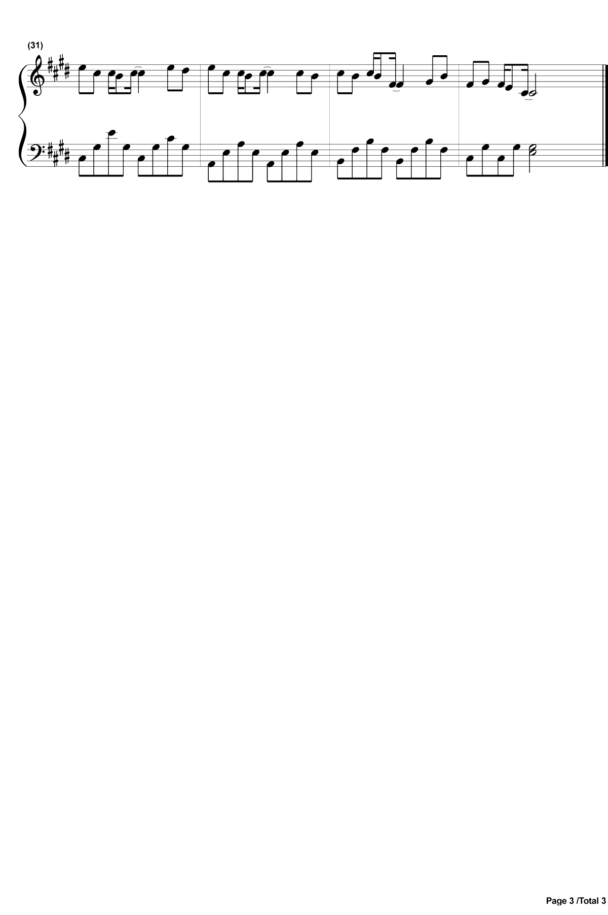 流浪钢琴谱-半阳3