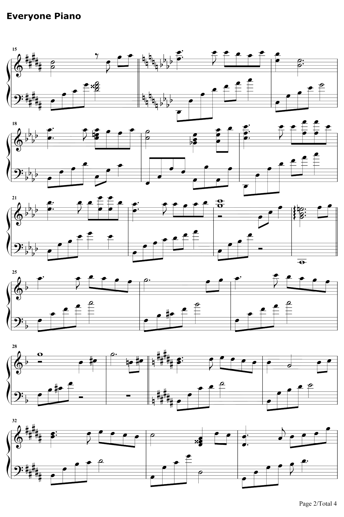 来不及勇敢 钢琴谱-周深2