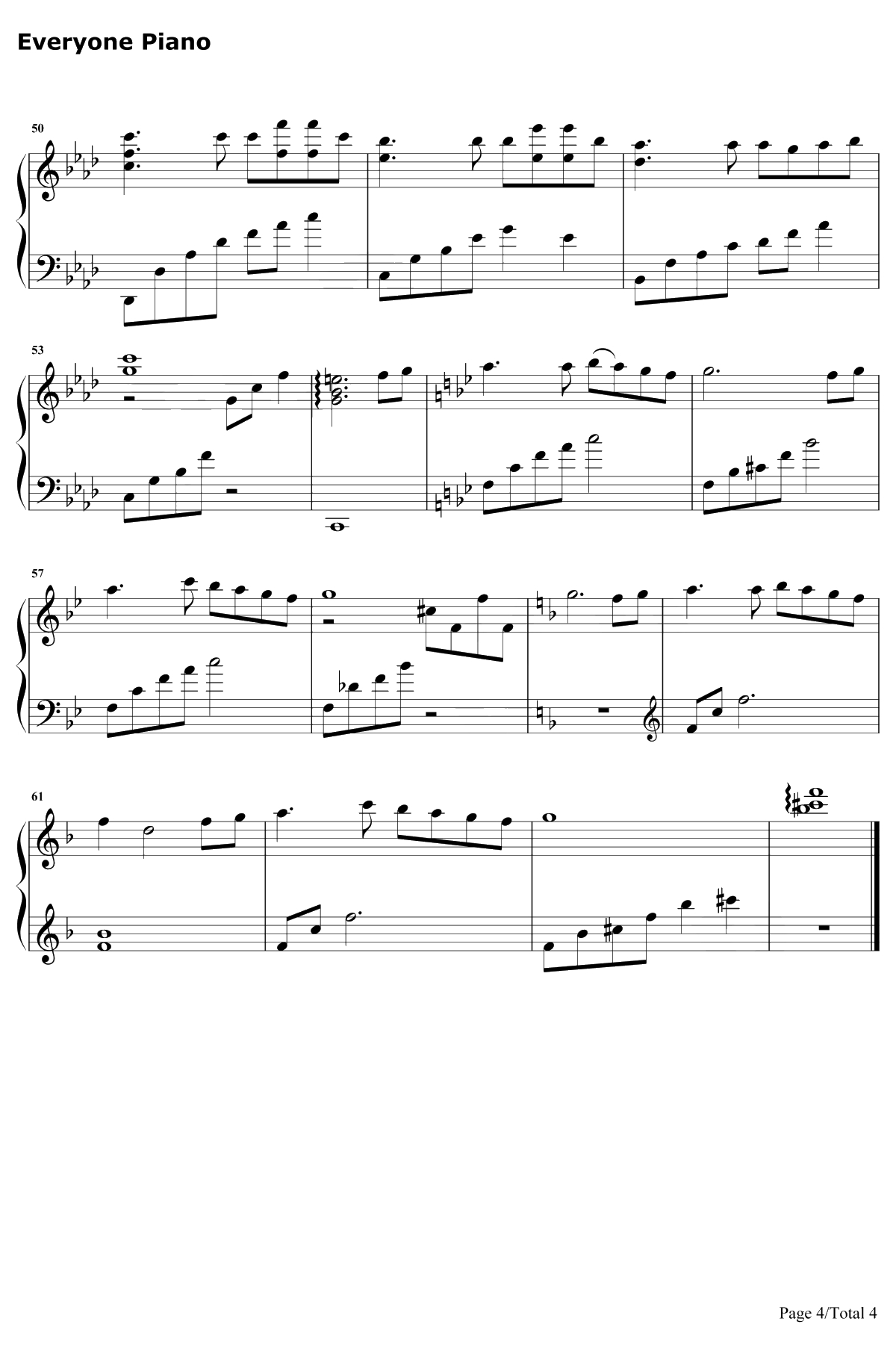 来不及勇敢 钢琴谱-周深4